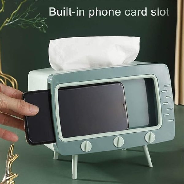 2 In 1 Tv Shape Tissue Box & Mobile Phone Or Photo Holder